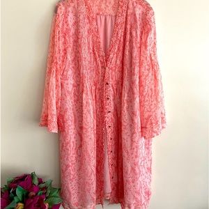 Diane von Furstenberg "Layla" woven dress in pink floral print.